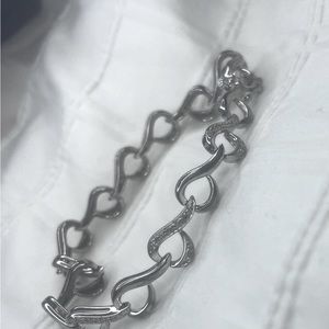 Kay Jewelers Diamond Heart Bracelet. Sterling Silver.